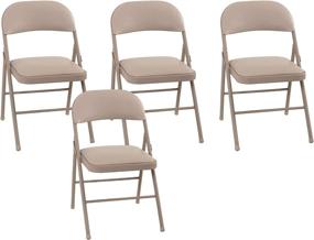 img 4 attached to Cosco Vinyl Folding Chair 4 Pack Furniture in Game & Recreation Room Furniture