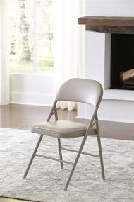 img 1 attached to Cosco Vinyl Folding Chair 4 Pack Furniture in Game & Recreation Room Furniture