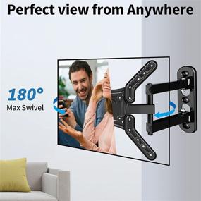 img 1 attached to 📺 BLUE STONE Full Motion TV Wall Mount Bracket for 28-60 Inch LED, LCD TVs and Monitors up to 80 LBS - Swivel Articulating Arms, VESA 400x400mm