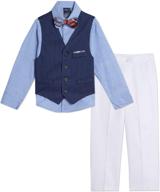 👔 classic elegance: tommy hilfiger 4 piece formal suit vest for boys' clothing logo