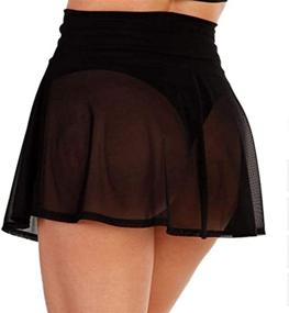 img 1 attached to 🌴 Jogold Women's Sexy Sheer Mesh Mini Skirts: Stylish High-Waisted Skater Skirt for Beach Coverups and Sarong Looks