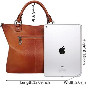 img 2 attached to Classic Elegance: Heshe Women’s Leather Shoulder Handbags - Stylish Tote & Crossbody Bags for Ladies