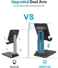 img 2 attached to 📱 OMOTON Складной стенд для планшетов TA01: Регулируемый настольный держатель из алюминия для iPad, Samsung и других устройств (максимум 11") - Черный