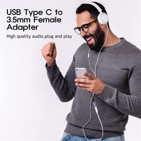 img 3 attached to 🎧 Адаптер USB-C на 3.5 мм для наушников - аудио-донгл кабель для iPad Pro 2018/2020/Air 4, Pixel 5 4 3 2 XL, Samsung S21 S20 Ultra S20+ Note 20 10 S10 S9 Plus