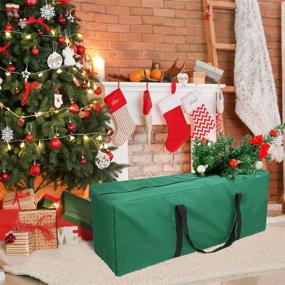 img 2 attached to INFANZIA Holiday Tree Storage Bag - 7.5 Ft Artificial Disassembled Trees Organizer for Christmas - Durable Container with Handles & Heavy-duty Zipper - Green