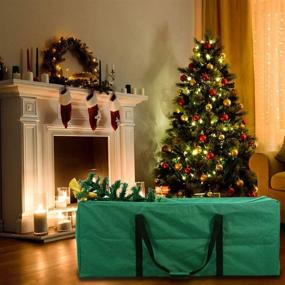 img 3 attached to INFANZIA Holiday Tree Storage Bag - 7.5 Ft Artificial Disassembled Trees Organizer for Christmas - Durable Container with Handles & Heavy-duty Zipper - Green