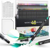 🖌️ magicfly watercolor brush pens 48 colors: dual tip real brush pens for drawing, coloring & calligraphy, includes 2 water-filled brushes & 5 watercolor paper logo