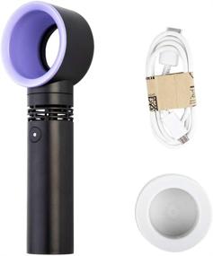 img 4 attached to 🌀 LZLRUN Protable Handheld Cooling Bladeless Fan: USB Mini Fan, Desktop Bladeless Fan, Rechargeable & Quiet - 3 Gear (Black)