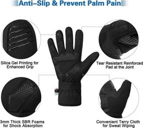 img 2 attached to Winter Cycling Gloves with Zipper Pockets & Touch Screen | Waterproof & Reinforced | Gel Padded Sports Gloves