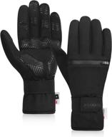 winter cycling gloves with zipper pockets & touch screen | waterproof & reinforced | gel padded sports gloves логотип