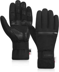 img 4 attached to Winter Cycling Gloves with Zipper Pockets & Touch Screen | Waterproof & Reinforced | Gel Padded Sports Gloves