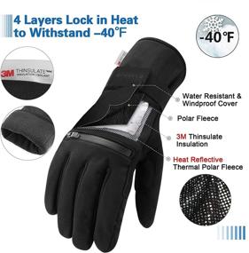 img 3 attached to Winter Cycling Gloves with Zipper Pockets & Touch Screen | Waterproof & Reinforced | Gel Padded Sports Gloves