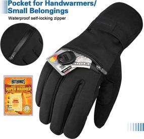 img 1 attached to Winter Cycling Gloves with Zipper Pockets & Touch Screen | Waterproof & Reinforced | Gel Padded Sports Gloves