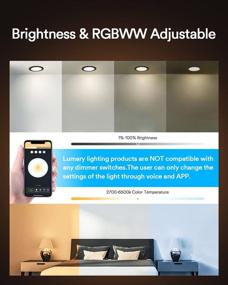 img 1 attached to 🔦 Lumary 6 inch Smart WiFi Recessed Lights: Ultra-Thin Smart Downlight with Junction Box - Compatible with Alexa/Google Assistant | 13W 1100LM (1-Pack)