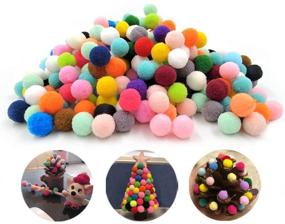 img 2 attached to 🎨 Luxnoap Yecho Premium 300 PCS 1 Inch Assorted Pom Poms, Craft Pom Pom Balls, Colorful Pompoms for DIY Creative Crafts Decorations, Kids Craft Project, Home Party Holiday Decorations