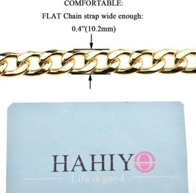 img 3 attached to 👜 HAIYO Gold Purse Chain Strap, 7.9" Length, for Shoulder Cross Body Sling Handbag, Clutch Replacement Strap, Comfortable Flat 0.4" Wide, Extra Thick 2.4mm Metal Strap - 1 Pack
