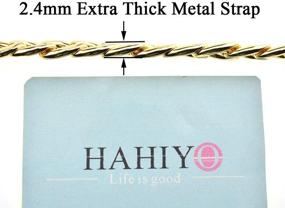 img 2 attached to 👜 HAIYO Gold Purse Chain Strap, 7.9" Length, for Shoulder Cross Body Sling Handbag, Clutch Replacement Strap, Comfortable Flat 0.4" Wide, Extra Thick 2.4mm Metal Strap - 1 Pack
