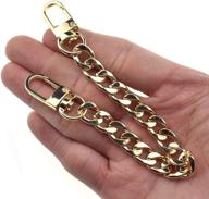 👜 haiyo gold purse chain strap, 7.9" length, for shoulder cross body sling handbag, clutch replacement strap, comfortable flat 0.4" wide, extra thick 2.4mm metal strap - 1 pack logo