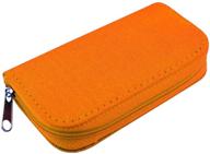 emoly memory card carrying case - suitable for sdhc and sd cards - 8 pages and 22 slots -orange logo