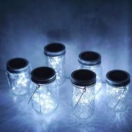 ✨ enhance your outdoor decor with 6 pack solar mason jar lids lights - waterproof fairy firefly string lights for weddings, parties, and christmas decor (cold white) logo