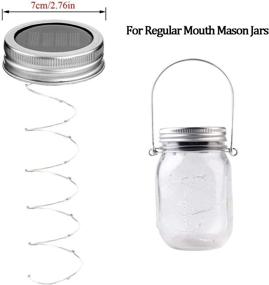 img 1 attached to ✨ Enhance Your Outdoor Decor with 6 Pack Solar Mason Jar Lids Lights - Waterproof Fairy Firefly String Lights for Weddings, Parties, and Christmas Decor (Cold White)