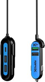 img 3 attached to RapidX X5 Plus Car Charger: 5 USB Ports with QC 3.0/Type C, in Blue - Efficient Charging Solution