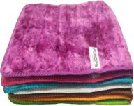 🌈 flhope rainbow cleaning cloth set of 7 - all purpose dish towels for kitchen and house, thick absorbent wood fiber cloths for wiping table, piano, window, car, and gun logo