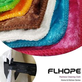 img 2 attached to 🌈 FLHOPE Rainbow Cleaning Cloth Set of 7 - All Purpose Dish Towels for Kitchen and House, Thick Absorbent Wood Fiber Cloths for Wiping Table, Piano, Window, Car, and Gun