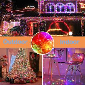 img 2 attached to 🎄 YAOZHOU Christmas String Lights: Multicolor Fairy Decor for Indoor/Outdoor, 66Ft 200LED 8 Modes, IP44 Waterproof - Ideal for Holiday, Party, Wedding, Garden