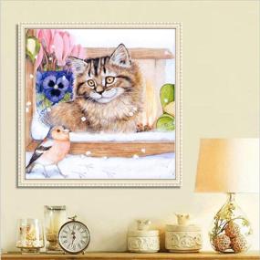 img 3 attached to 5D DIY Cat Diamond Painting Kit - Full Drill Round Diamond Art Animals Bird Gem Painting Mosaic - Rhinestone Arts Cross Stitch for Home Wall Decor - Christmas Gift for Adults Kids - 30x30 cm