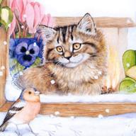 5d diy cat diamond painting kit - full drill round diamond art animals bird gem painting mosaic - rhinestone arts cross stitch for home wall decor - christmas gift for adults kids - 30x30 cm logo