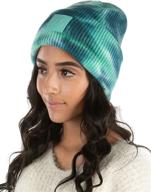 🧢 funky junque women's tie dye solid beanie: fashionable cuffed winter knit watch hat skull cap logo