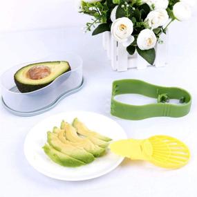 img 1 attached to Zdada 5-in-1 Avocado Slicer and Cutter Set with Pit Safety Knife Tool for Kitchen, Avocado Tools and Saver Kit