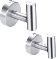 🪝 wall-mounted towel hooks - heavy-duty coat robe hook holder with brushed nickel finish. made of durable sus 304 stainless steel. ideal for bathroom, bedroom, hotel, kitchen, office, garage, pool. includes 2 pack (silver). logo