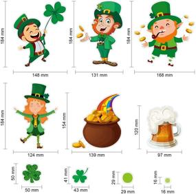 img 3 attached to Blulu Patricks Stickers Shamrock Decorations