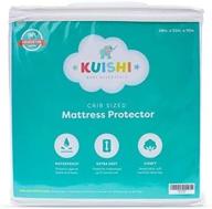 🛏️ kuishi waterproof crib mattress protector pad: breathable bamboo fitted premium comfort, machine washable, fits standard crib sizes (28in x 52in x 10in) logo