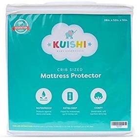 img 2 attached to 🛏️ Kuishi Waterproof Crib Mattress Protector Pad: Breathable Bamboo Fitted Premium Comfort, Machine Washable, Fits Standard Crib Sizes (28in x 52in x 10in)