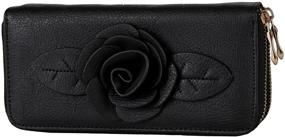 img 2 attached to 👛 Classy and Stylish Home-X Rosette Wallet Black: The Perfect Accessory