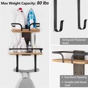 img 2 attached to 💡 VINAEMO Wall Mount Ironing Board Hanger: 2-Layer Holder with Removable Hooks for Laundry Room Organization and Storage