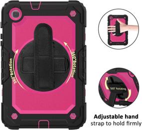 img 2 attached to 📱 Lapogy Heavy Duty Rugged Cover with Screen Protector for Samsung Galaxy Tab A 8.4 2020 (SM-T307/T307U) - Shockproof Full Body Drop Protective Case with Swivel Kickstand and Hand Strap (Black/Pink)