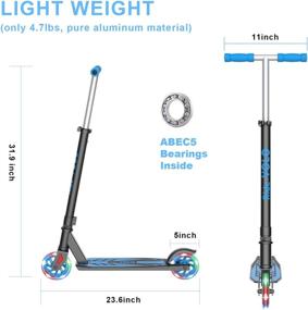 img 1 attached to 🛴 RideVOLO K05 Kick Scooter: Suitable for 4-9 Years Old, Lightweight Aluminum Frame, Flash Wheels, Adjustable Heights, ABEC-5 Bearings - Max Load 110lbs