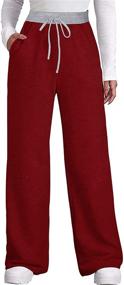 img 4 attached to Dofaoo Women's Winter Pants: Stylish Lounge Wide 👖 Leg Sweatpants with Pockets & Elastic Waist – Sizes S-3XL