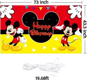 img 3 attached to 🎉 Haooryx Mouse Happy Birthday Fabric Banner Backdrop for Kids Party Decorations - Themed Party Favor Supplies, Photo Booth Prop for Kids Baby Shower Decor, Photography Background - 72.8 x 43.3 inch