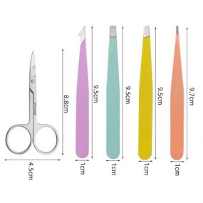 img 2 attached to JEPOZRA Tweezers 5Pcs Professional Stainless Scissors