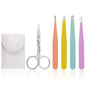img 4 attached to JEPOZRA Tweezers 5Pcs Professional Stainless Scissors
