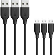 анкер [3-pack] powerline micro usb (3ft) - кабель для зарядки samsung, nexus, lg, android-смартфонов и других устройств (черный) - улучшенный seo логотип