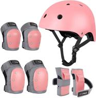 skateboard bike helmet kids teenagers cpsc certified with knee pads elbow pads wrist guards protective gear set adjustable helmet for bicycle helmet scooter roller skate rollerblading (upgraded) sports & fitness logo