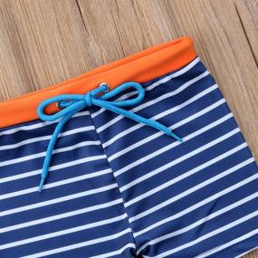 img 2 attached to 🦈 Cartoon Print Stripes Swim Trunks for Baby Boys - Shark Shorts Toddler Beachwear Bottoms Clothes