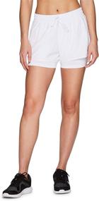 img 1 attached to RBX Active Women's Workout Running Shorts with Integrated Bike Short