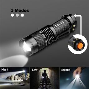 img 2 attached to 🔦 LETMY Tactical Flashlight 2 Pack - Super Bright Mini Flashlights with Belt Clip, Zoomable, 3 Modes, Waterproof - Ideal EDC Flashlight for Hiking, Camping & Power Outage - Great Gift!